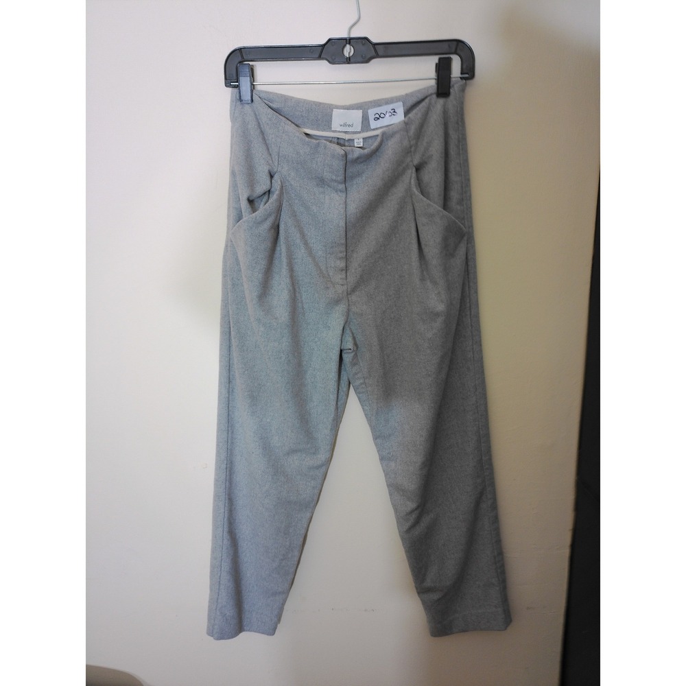 Wilfred Tapered Trousers Womens 2 Grey Felted Pleated High Rise Academia 2063
